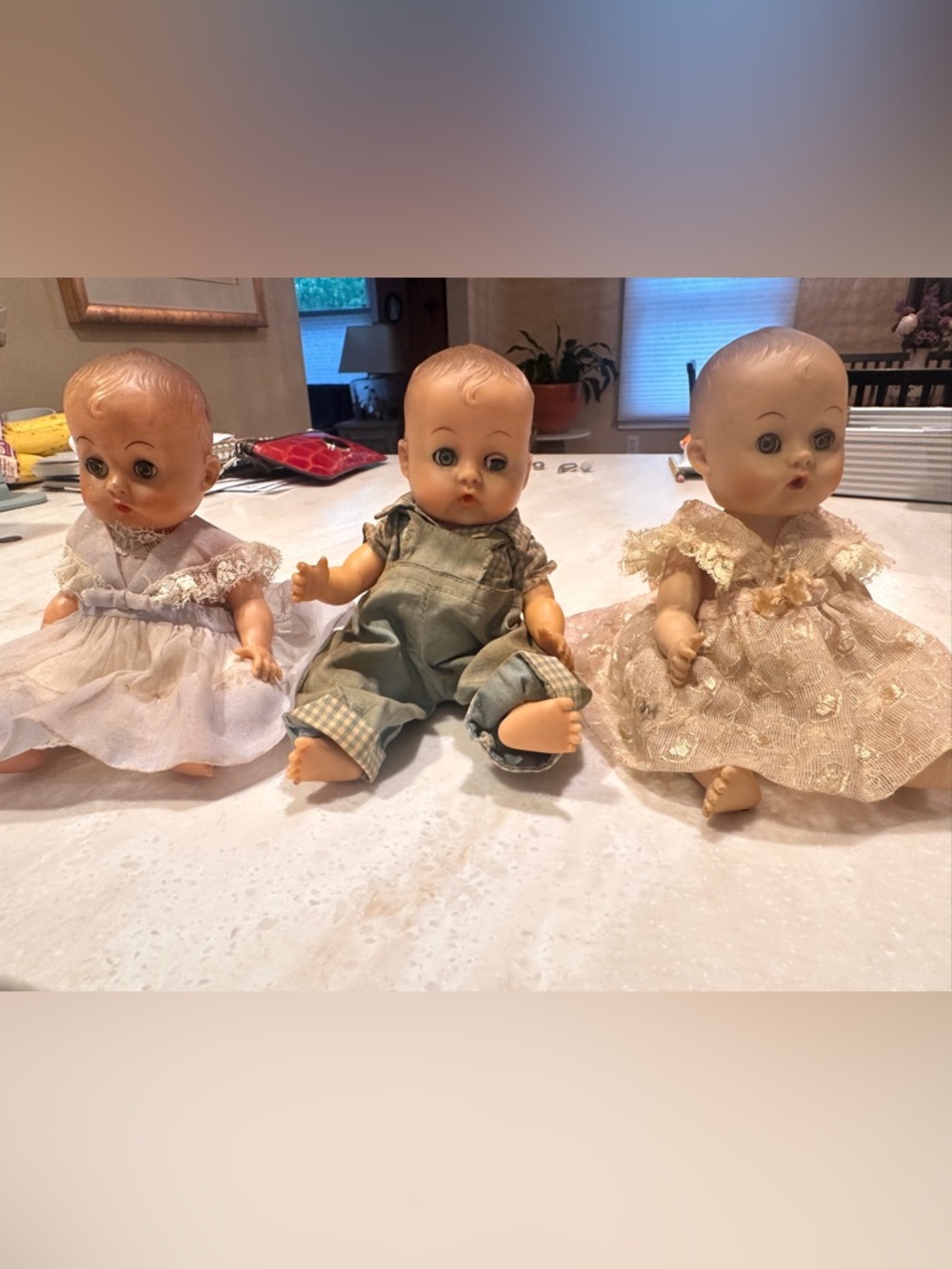 1950’s baby marie vinyl dolls.  Boy with glasses is a very rare find.